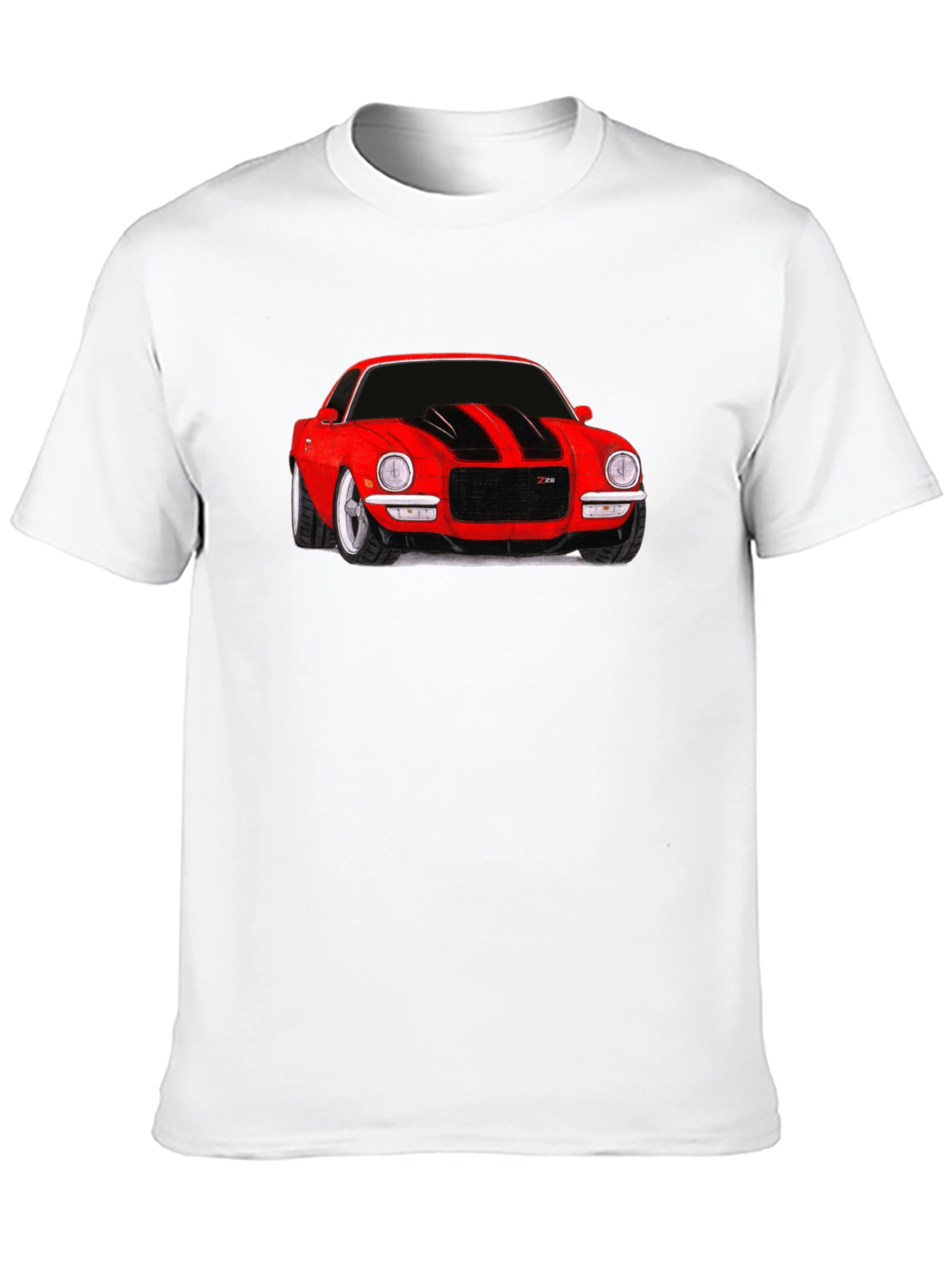 Classic Red Car Graphic Tee - Black
