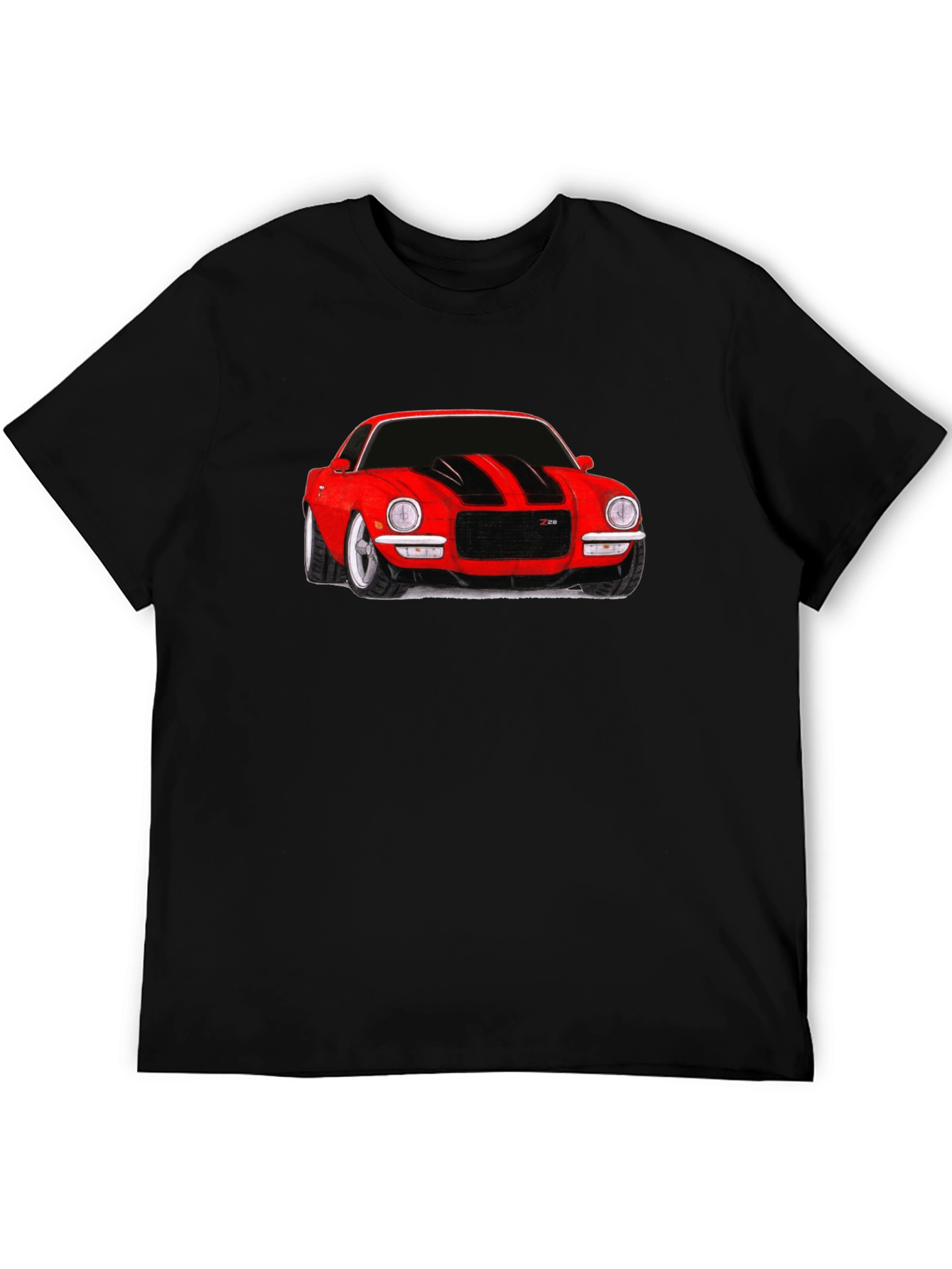 Classic Red Car Graphic Tee - Black