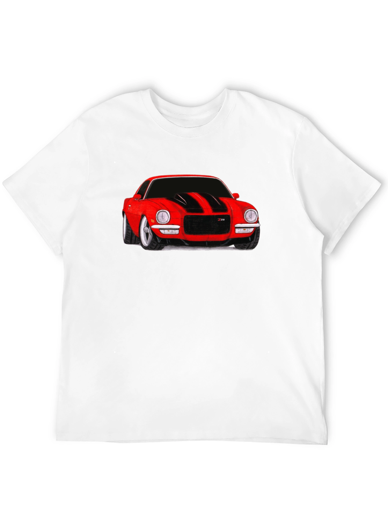 Classic Red Car Graphic Tee - Black