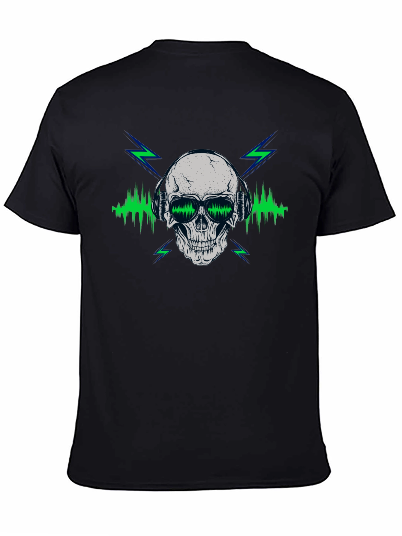 Skull & Beats Graphic Tee - Mens Black T-Shirt
