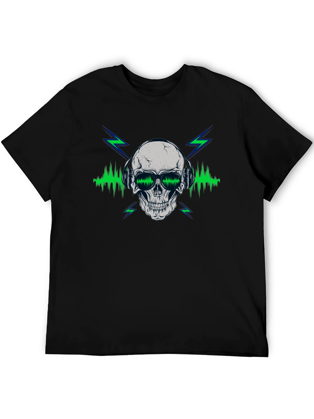 Skull & Beats Graphic Tee - Mens Black T-Shirt