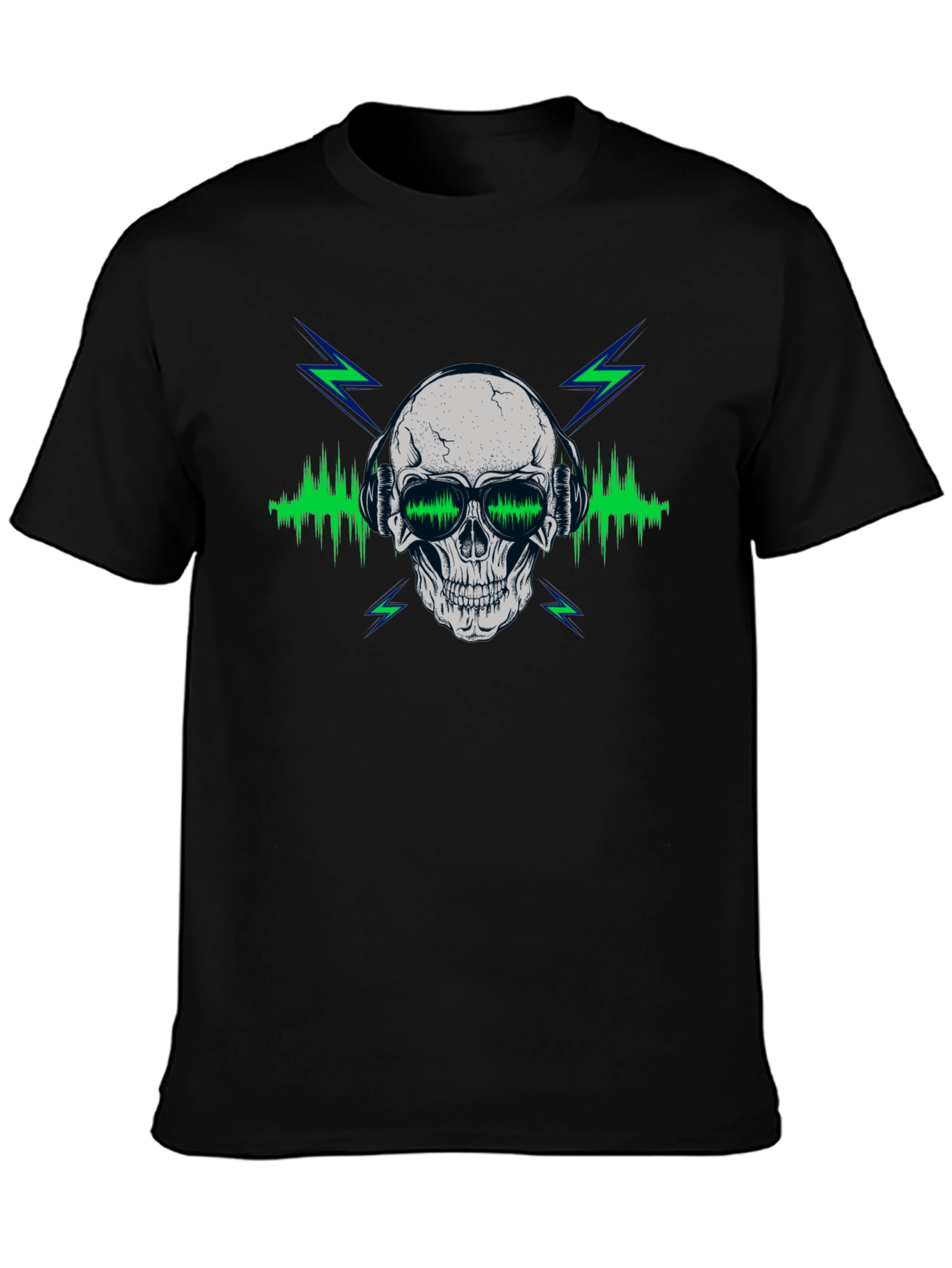 Skull & Beats Graphic Tee - Mens Black T-Shirt