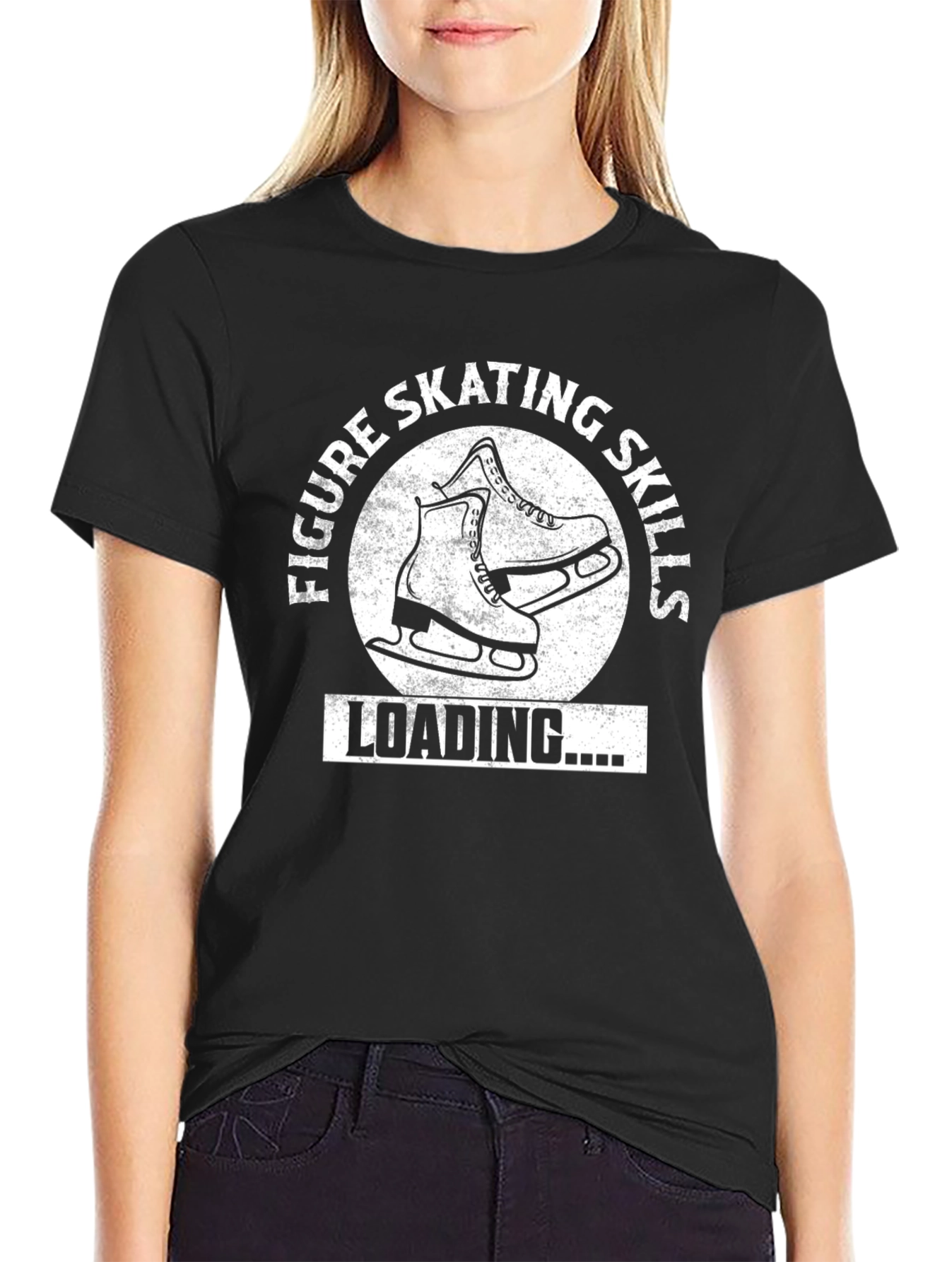 Figure Skating Skills Loading T-Shirt - Black