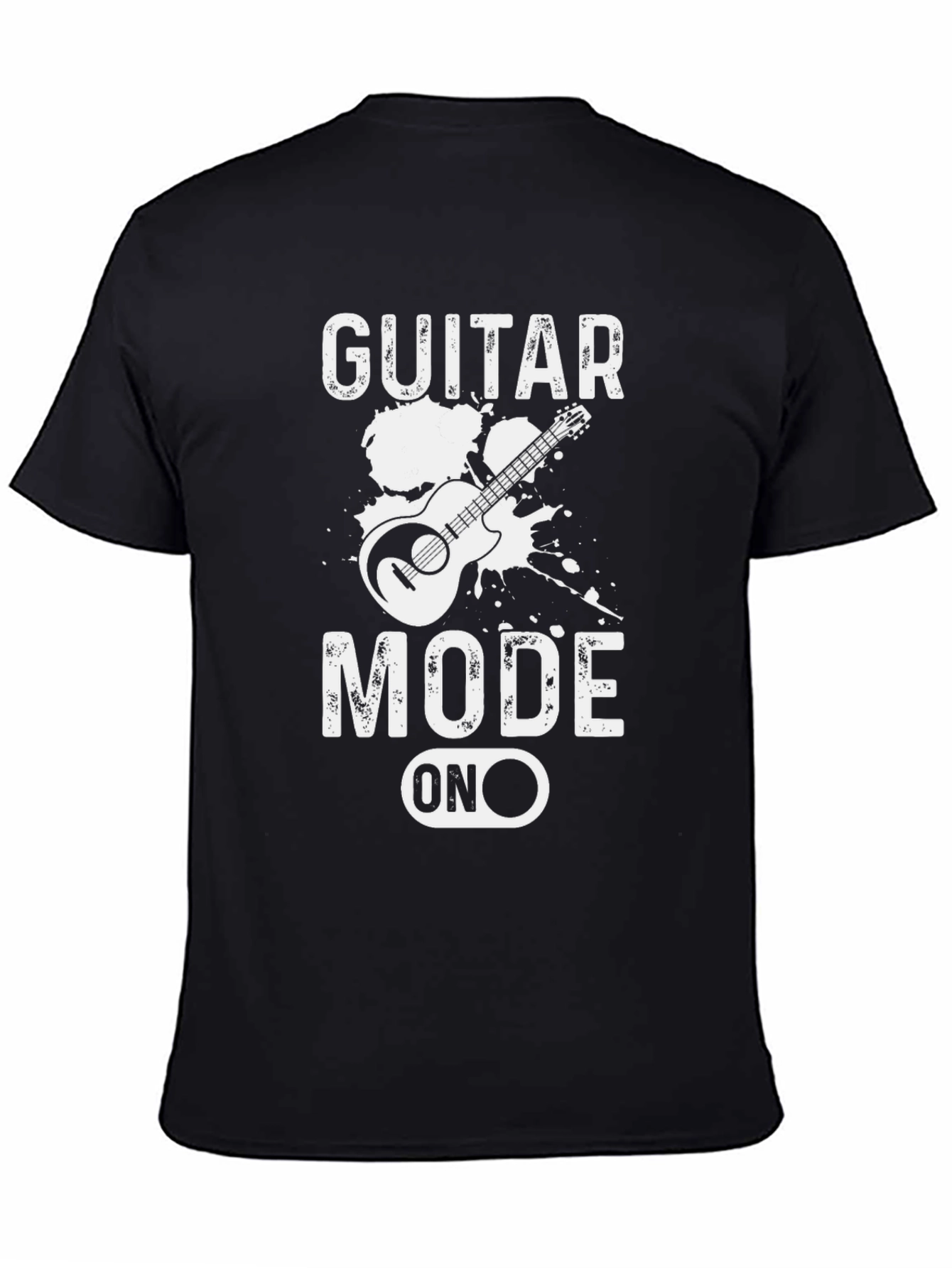 Guitar Mode On Graphic T-Shirt - Black Casual Tee