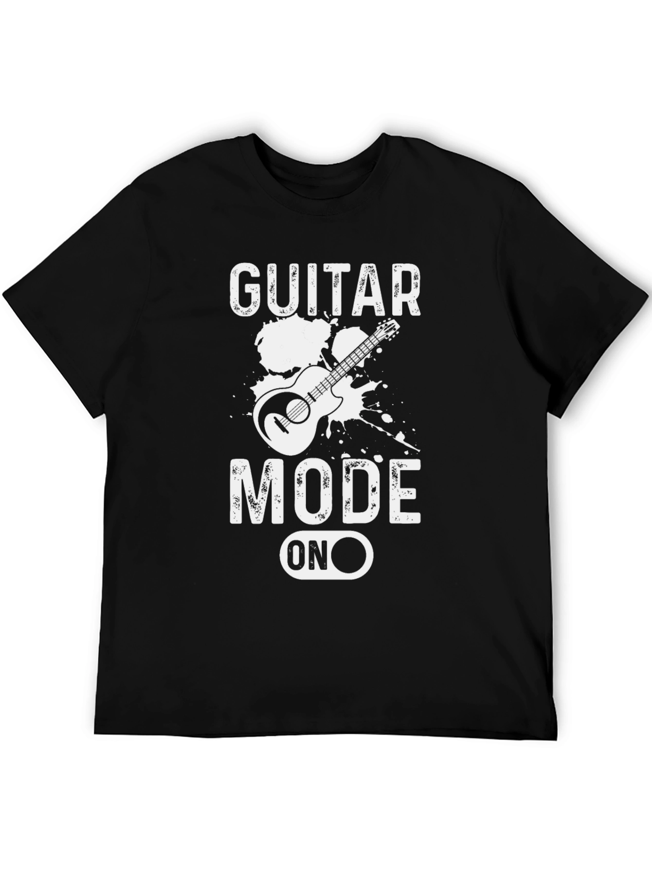 Guitar Mode On Graphic T-Shirt - Black Casual Tee