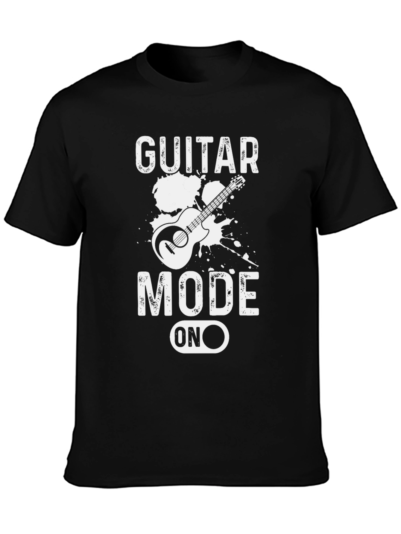 Guitar Mode On Graphic T-Shirt - Black Casual Tee