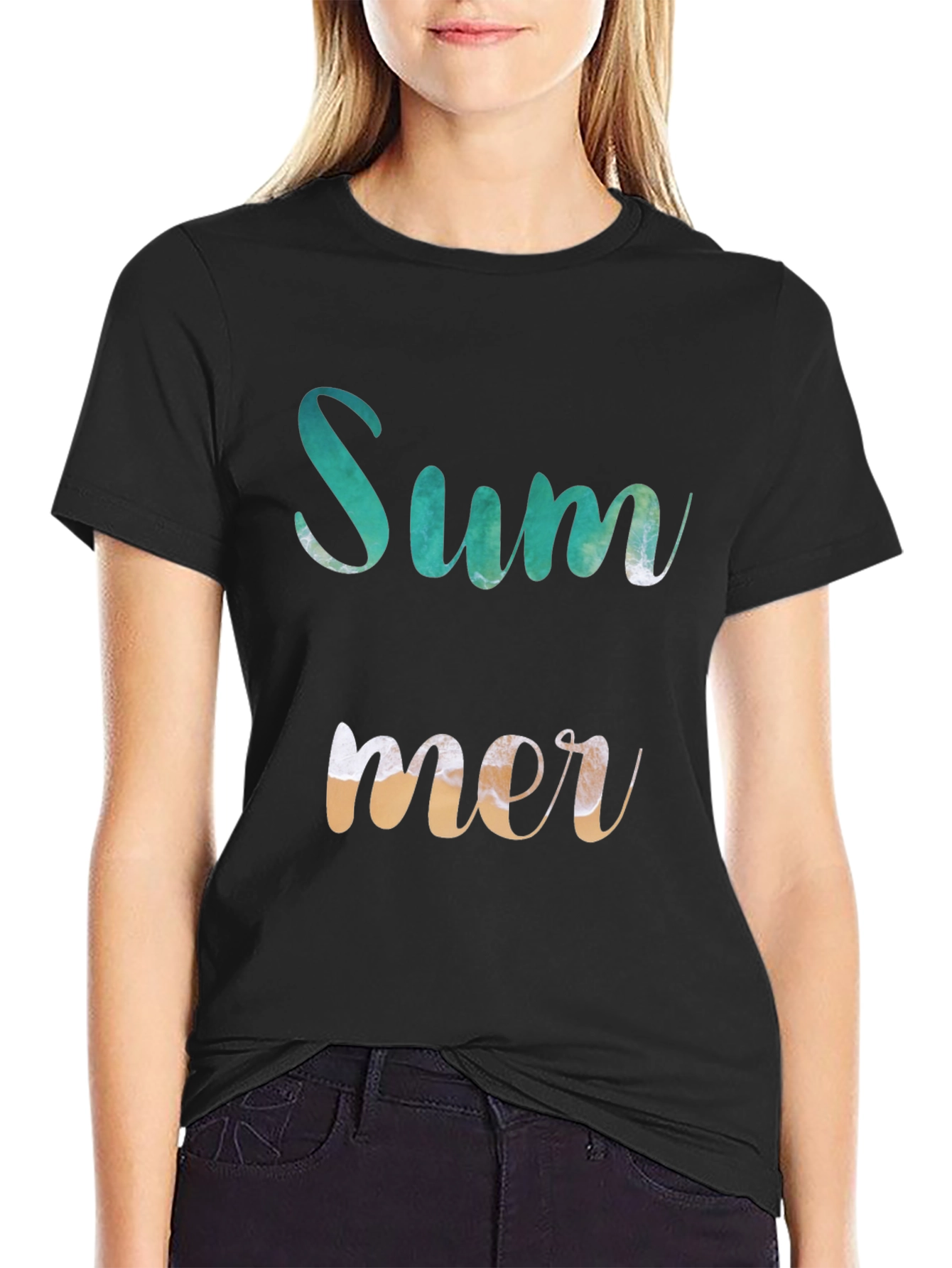 Summer T-Shirt - Beach Wave Design - Casual Wear