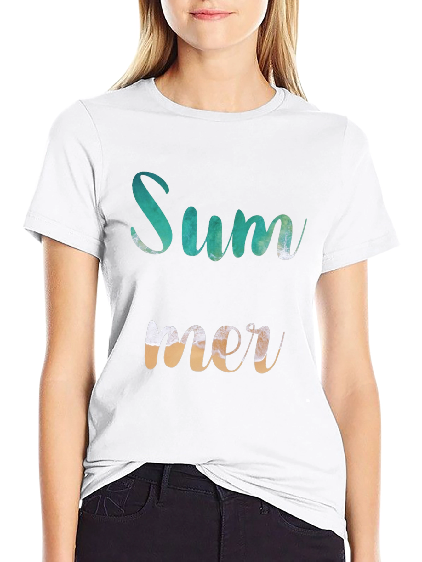 Summer T-Shirt - Beach Wave Design - Casual Wear