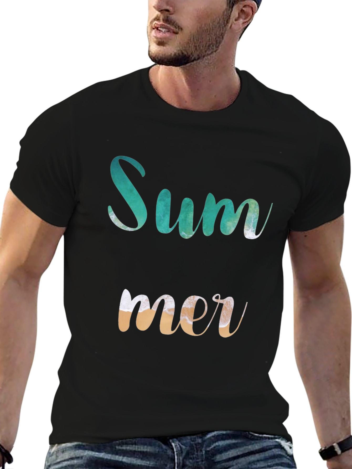 Summer T-Shirt - Beach Wave Design - Casual Wear
