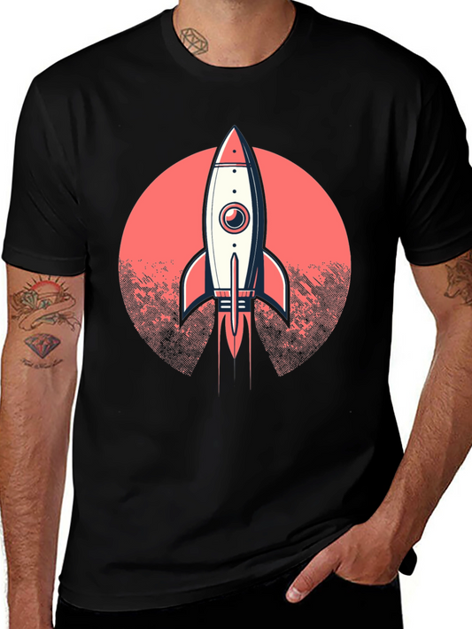 Rocket Launch Graphic T-Shirt - Black