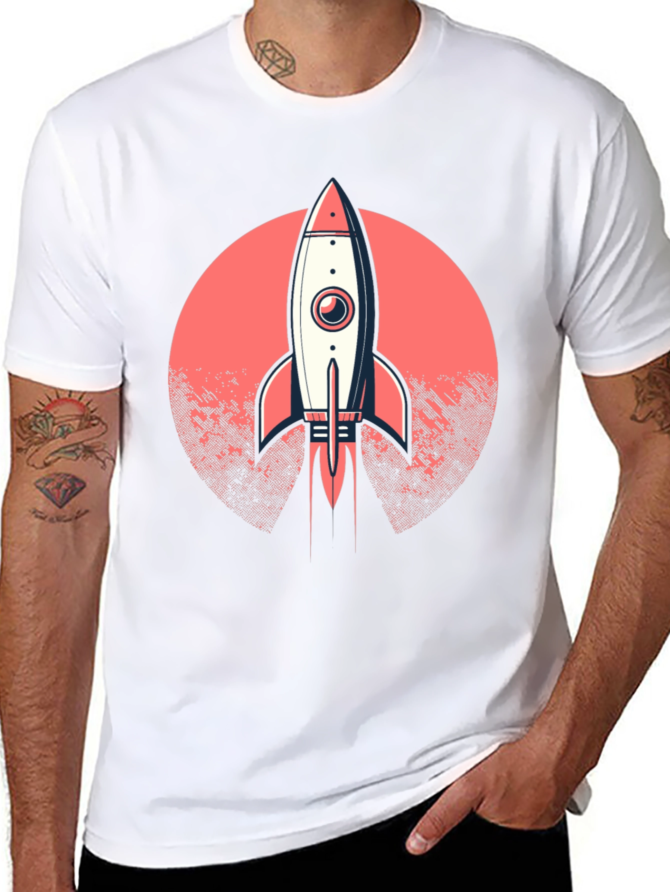Rocket Launch Graphic T-Shirt - Black