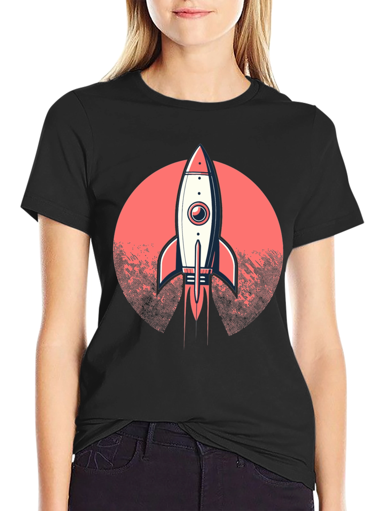 Rocket Launch Graphic T-Shirt - Black