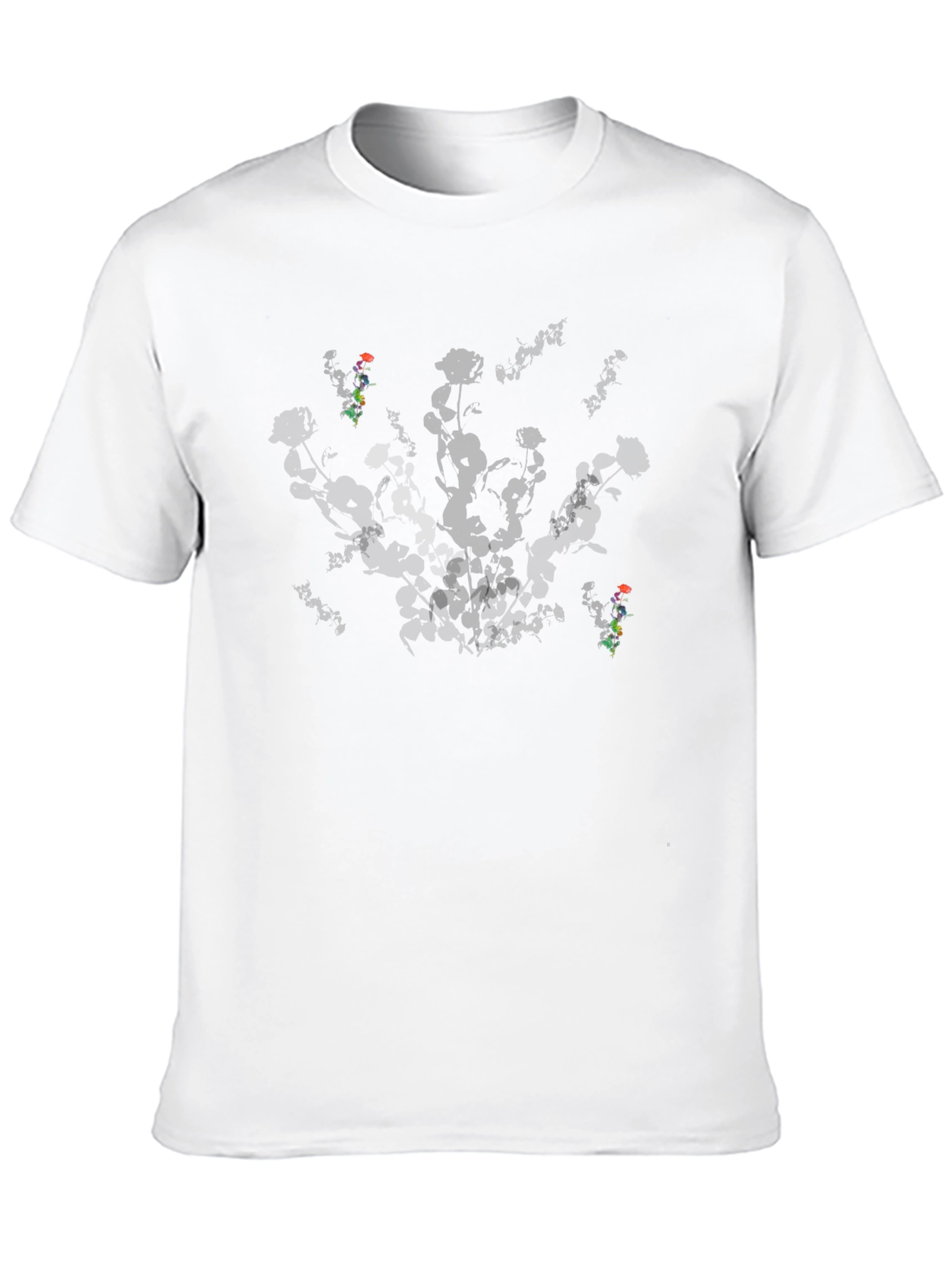 Botanical Silhouette Graphic Black T-Shirt