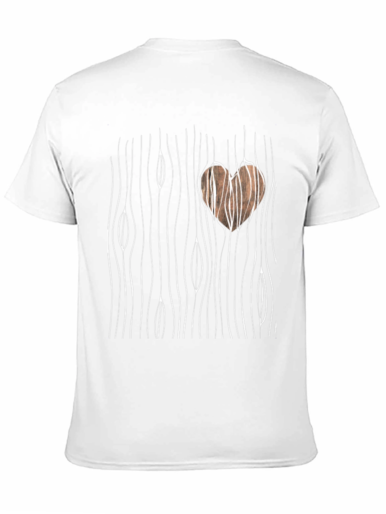 Wood Grain Heart Graphic Tee - Stylish Casual Wear