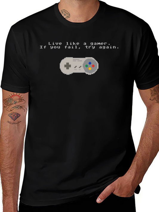 Retro Gamer Pixel Art Tee - Live Like a Gamer