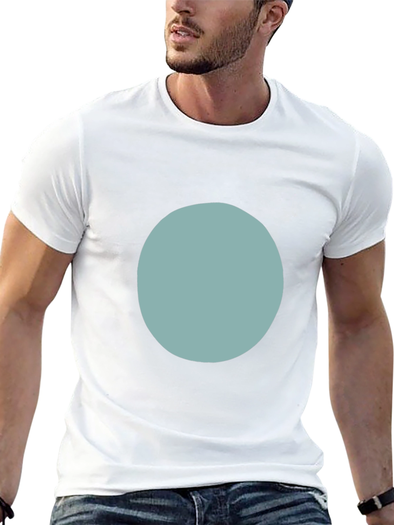 Modern Black T-Shirt with Minimalist Circle Design