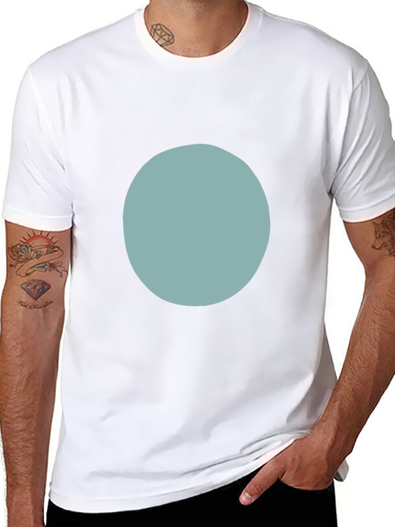 Modern Black T-Shirt with Minimalist Circle Design