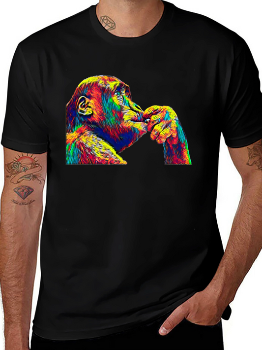 Colorful Chimpanzee Graphic T-Shirt - Unique Streetwear