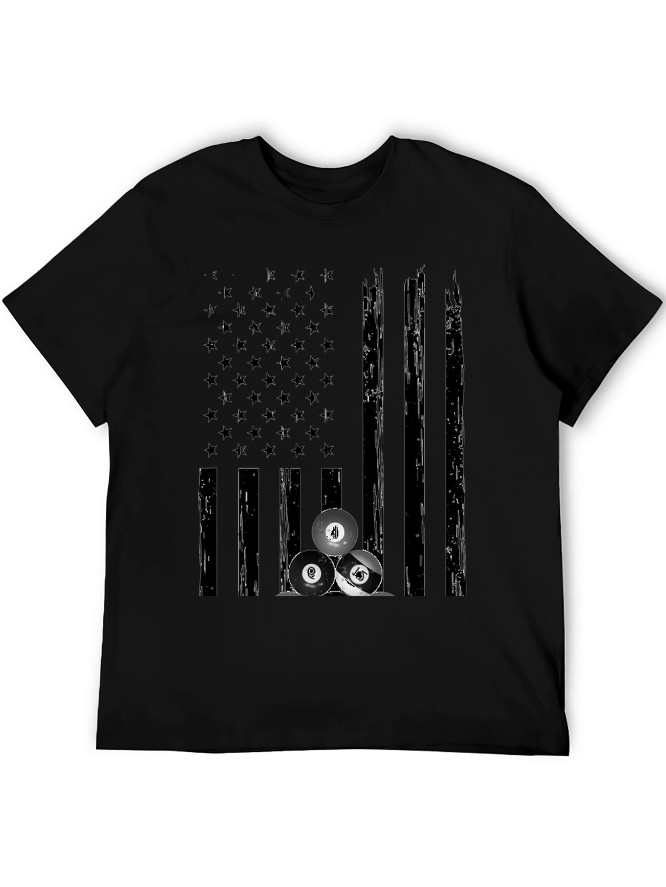 Billiards Flag Graphic Tee - Black