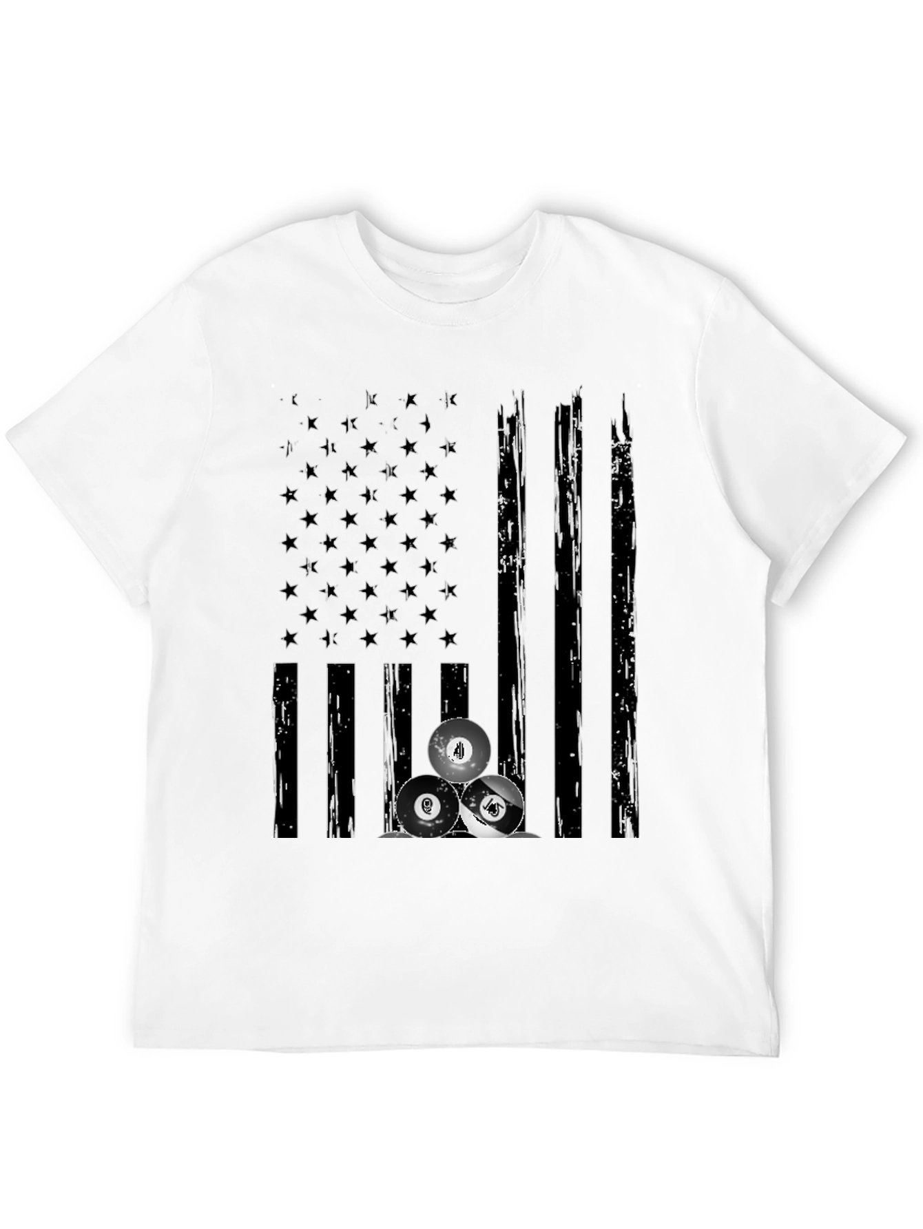 Billiards Flag Graphic Tee - Black
