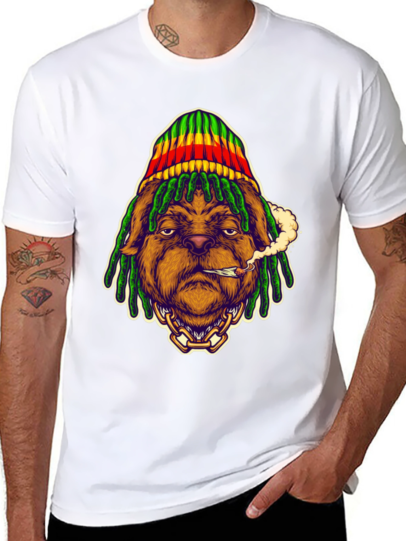 Rasta Dog T-Shirt - Cool Graphic Tee
