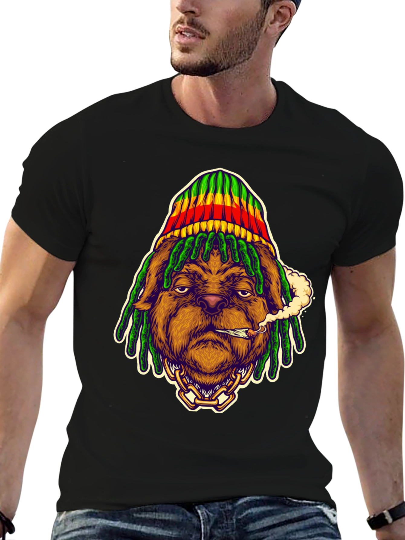 Rasta Dog T-Shirt - Cool Graphic Tee