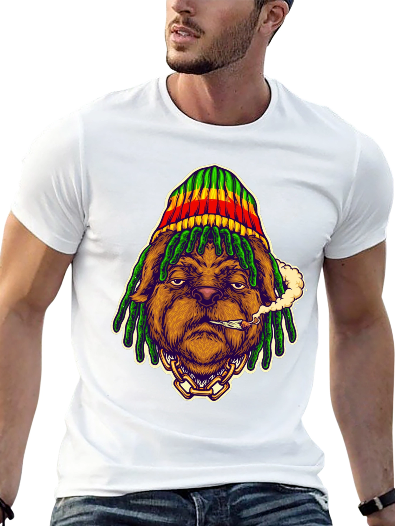 Rasta Dog T-Shirt - Cool Graphic Tee