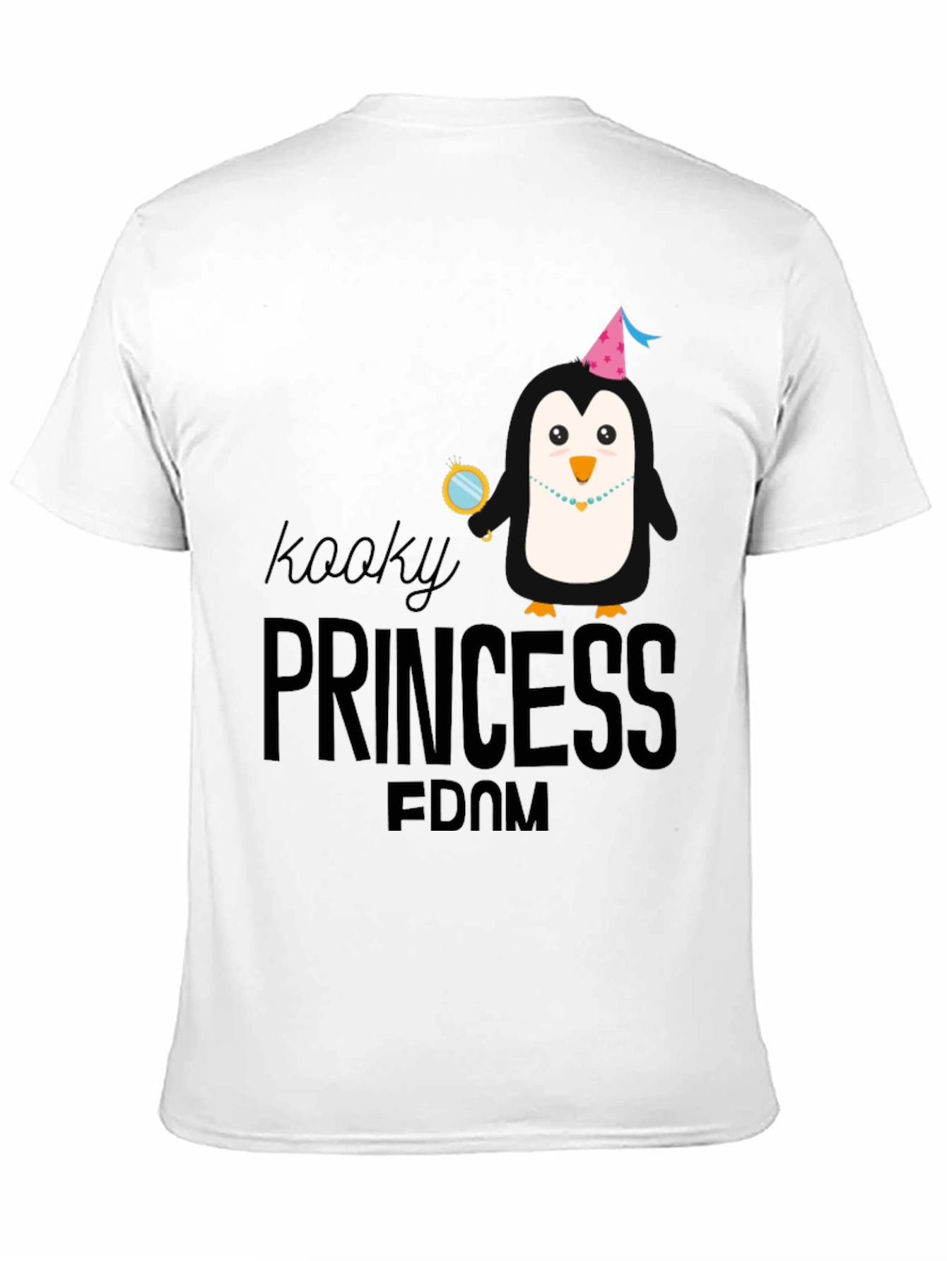 Kooky Princess Penguin Black T-Shirt