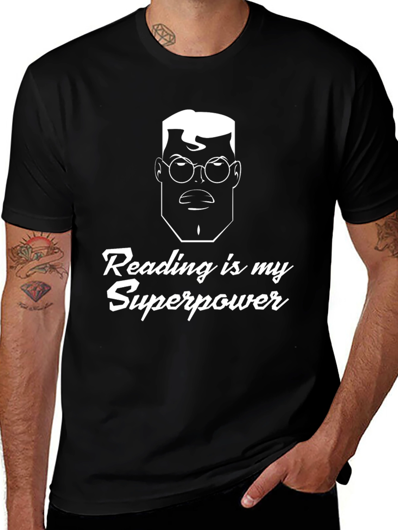 Reading is My Superpower Black T-Shirt