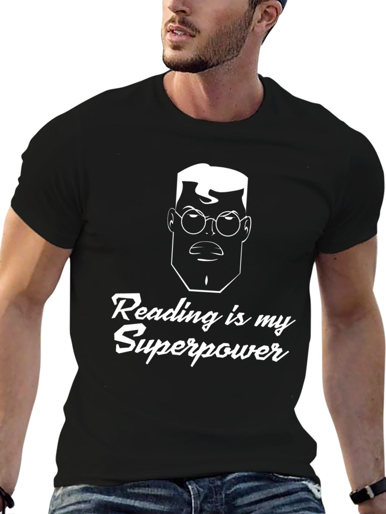 Reading is My Superpower Black T-Shirt