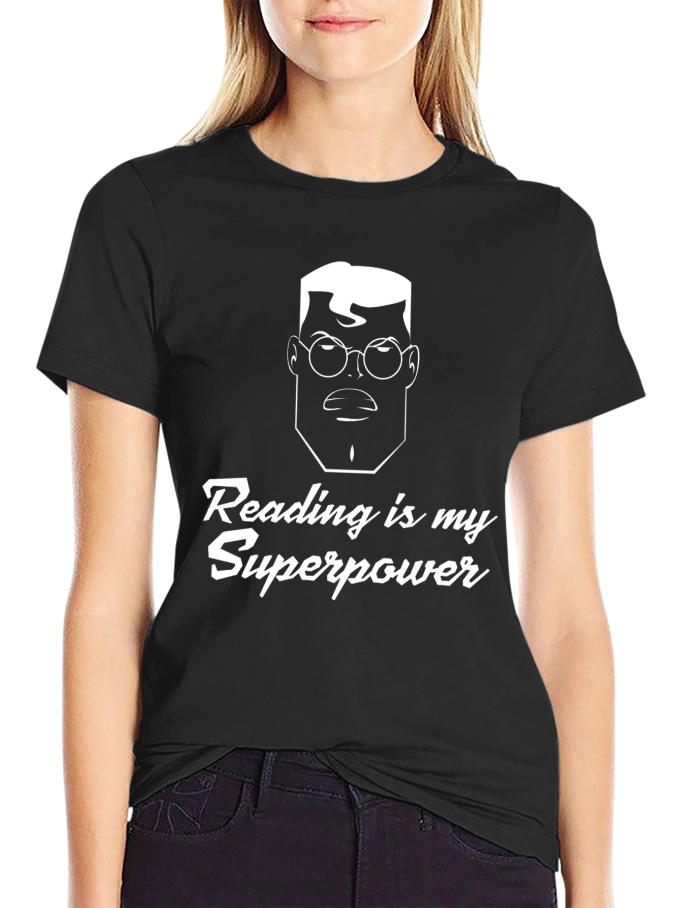 Reading is My Superpower Black T-Shirt
