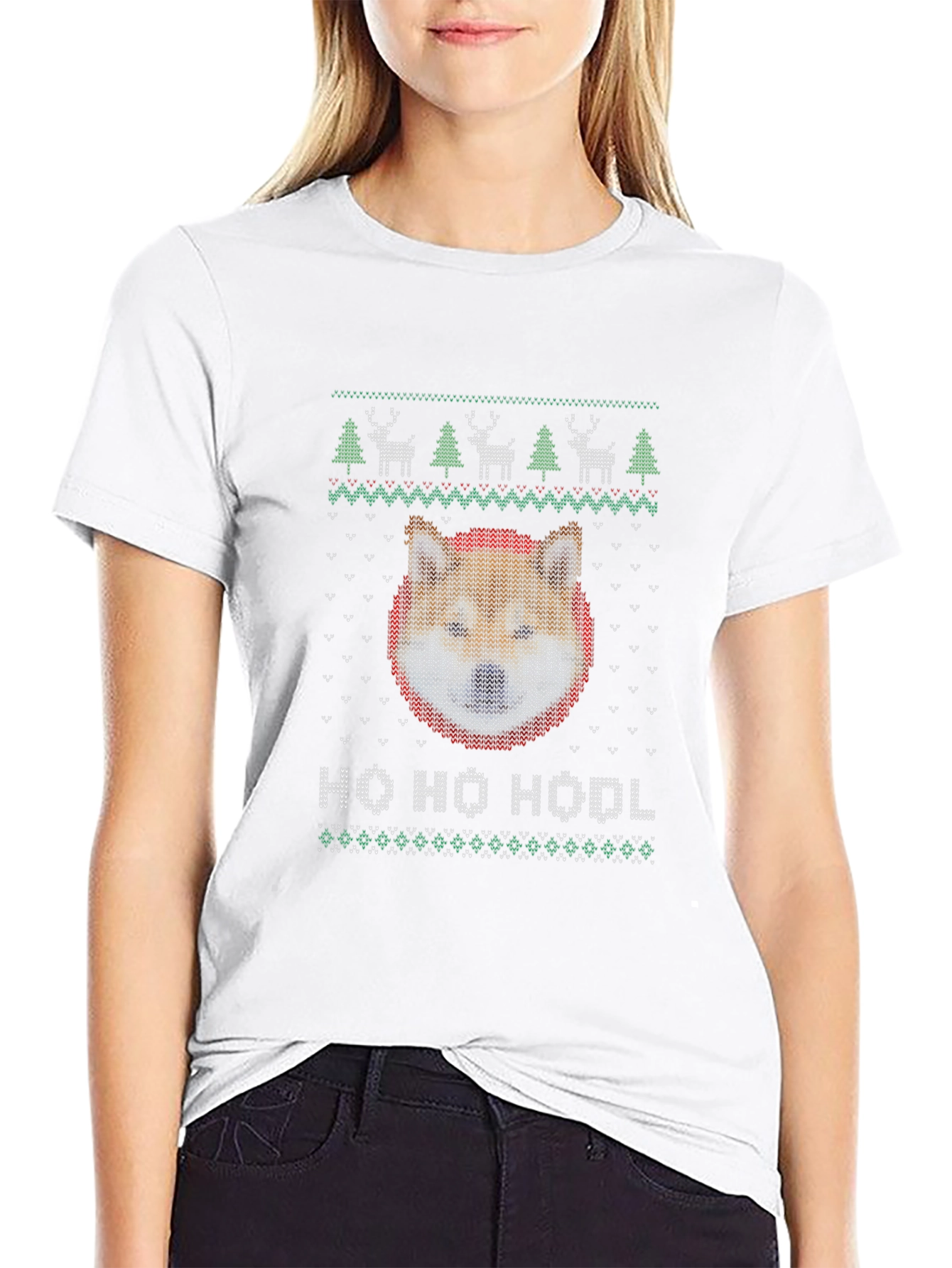 Ho Ho Hodl Shiba Inu Ugly Christmas Sweater T-Shirt