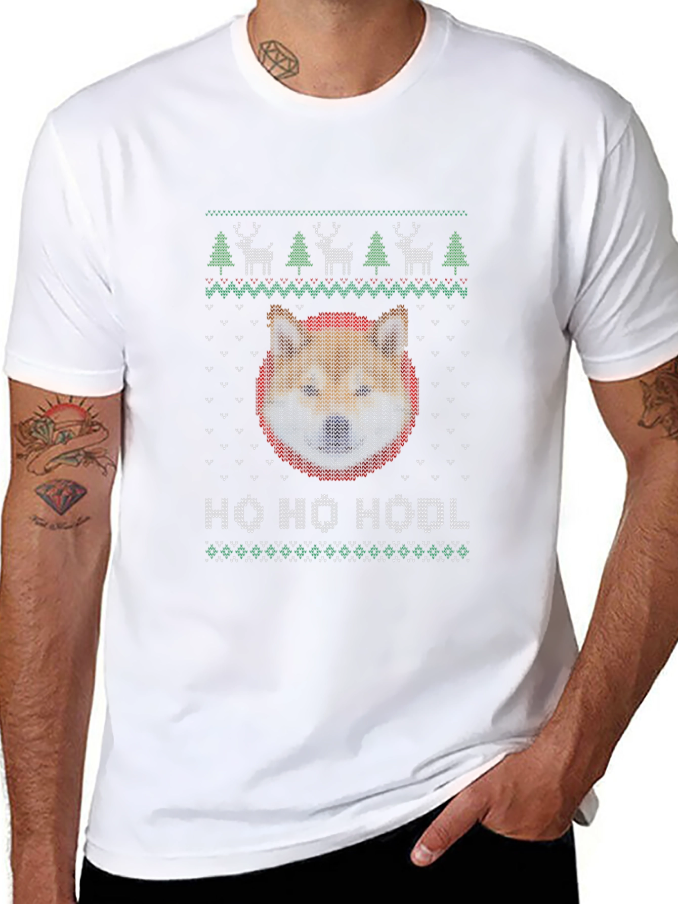 Ho Ho Hodl Shiba Inu Ugly Christmas Sweater T-Shirt