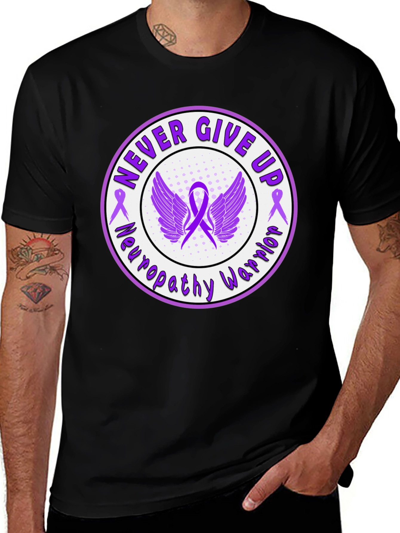Never Give Up Neuropathy Warrior T-Shirt