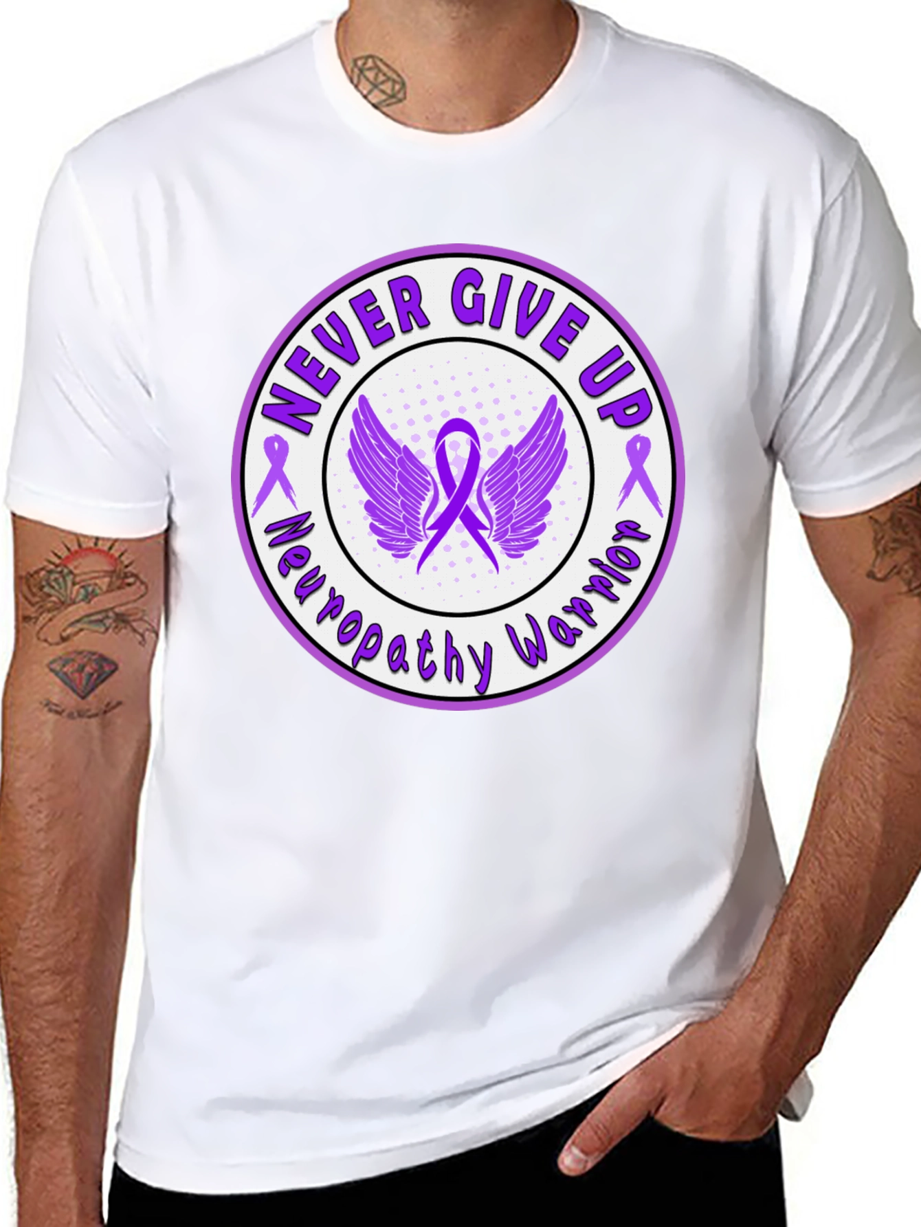 Never Give Up Neuropathy Warrior T-Shirt