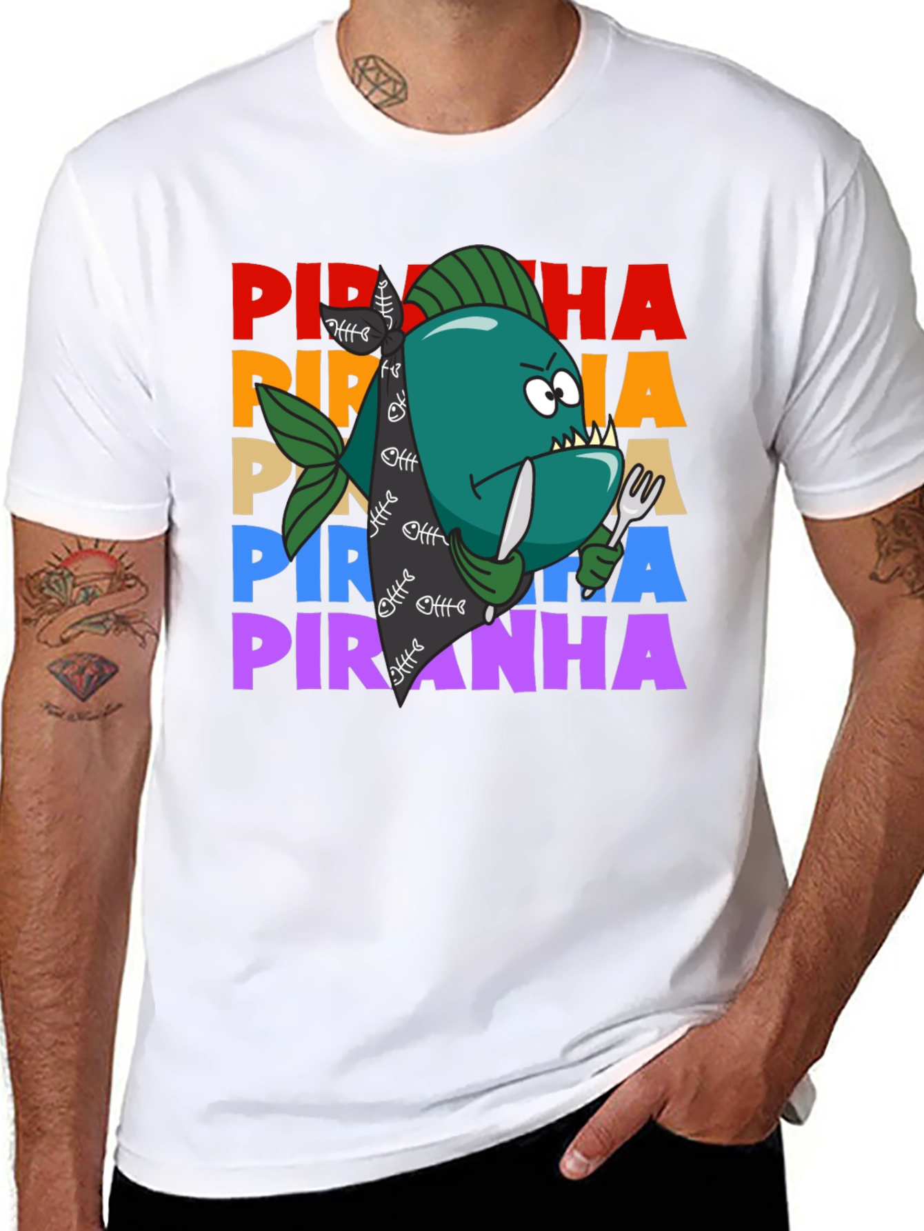 Piranha Graphic T-Shirt - Funny Fish Design