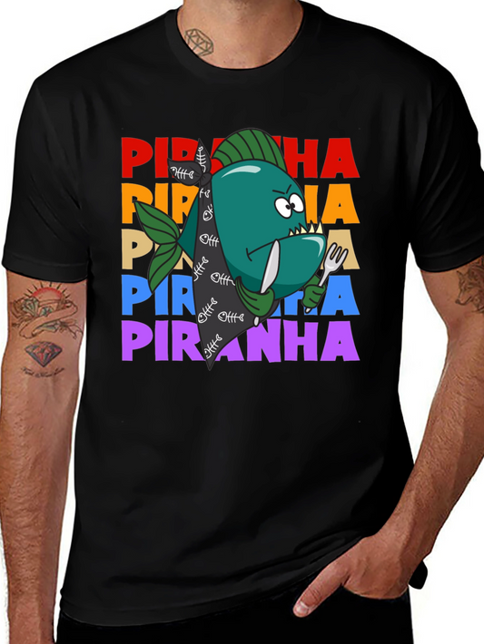 Piranha Graphic T-Shirt - Funny Fish Design