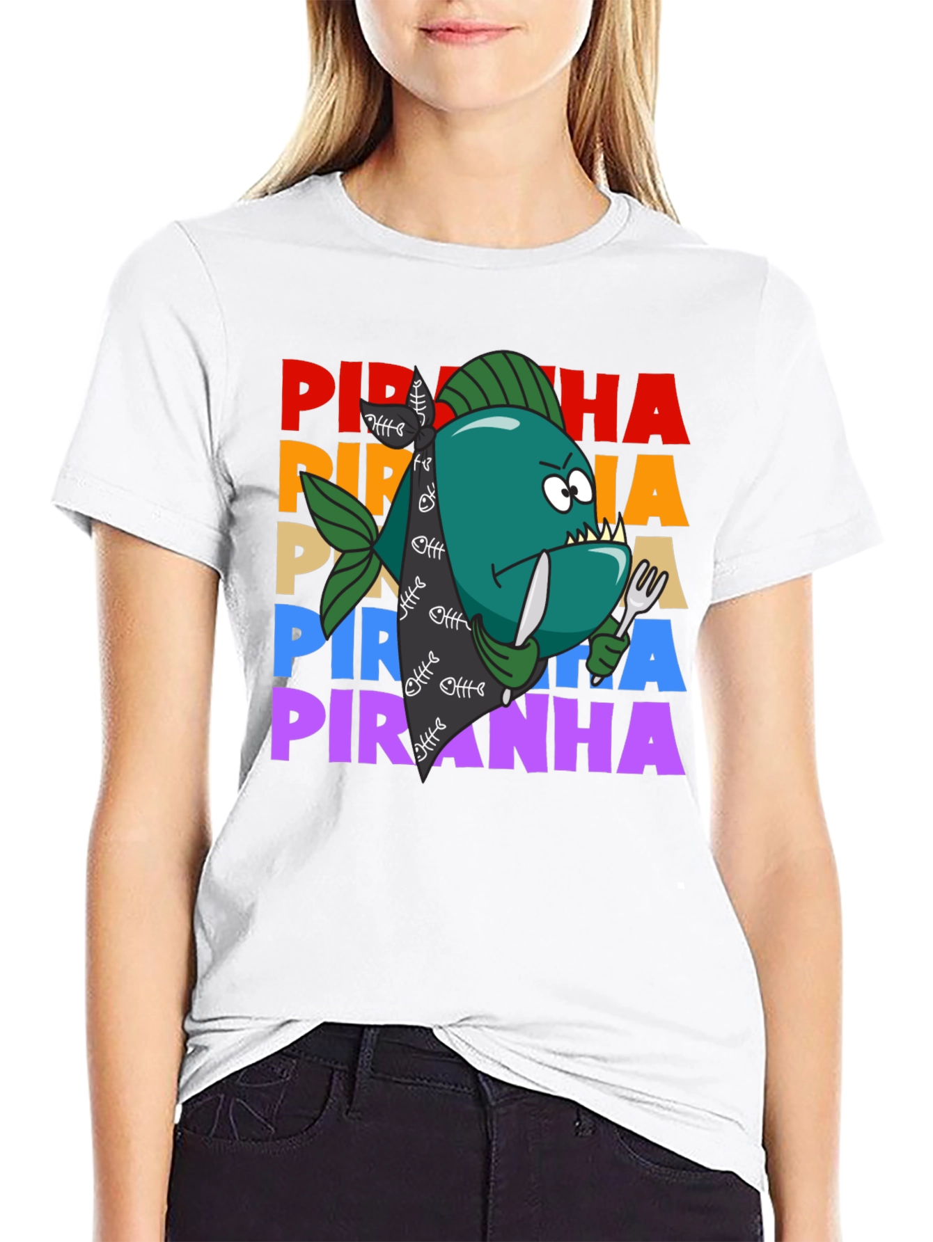Piranha Graphic T-Shirt - Funny Fish Design