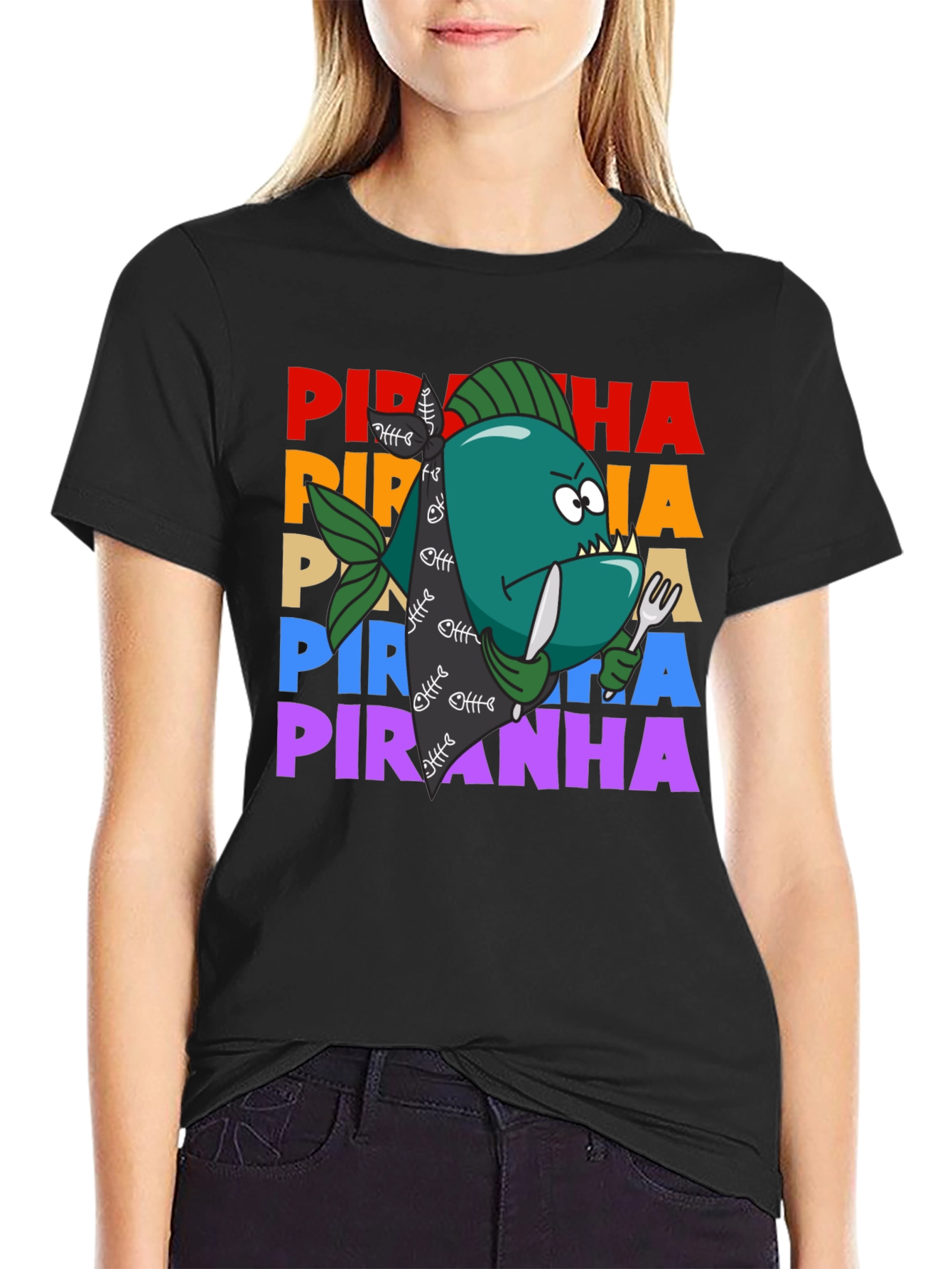 Piranha Graphic T-Shirt - Funny Fish Design