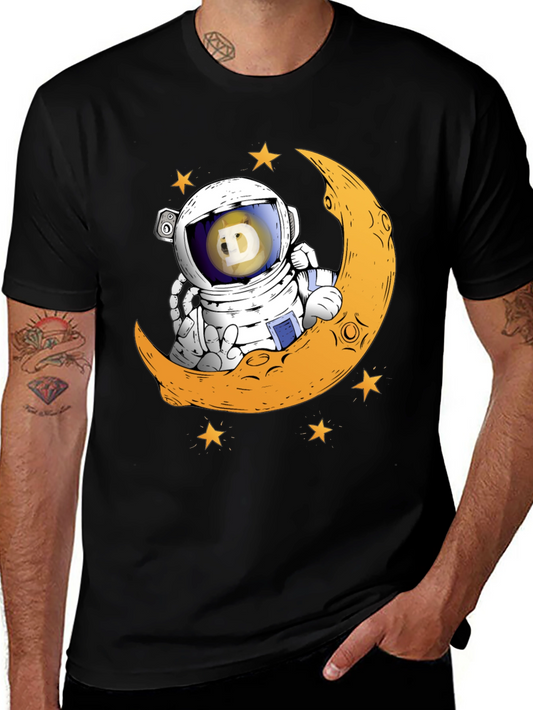 Doge Astronaut Moon T-Shirt - Crypto Space Tee