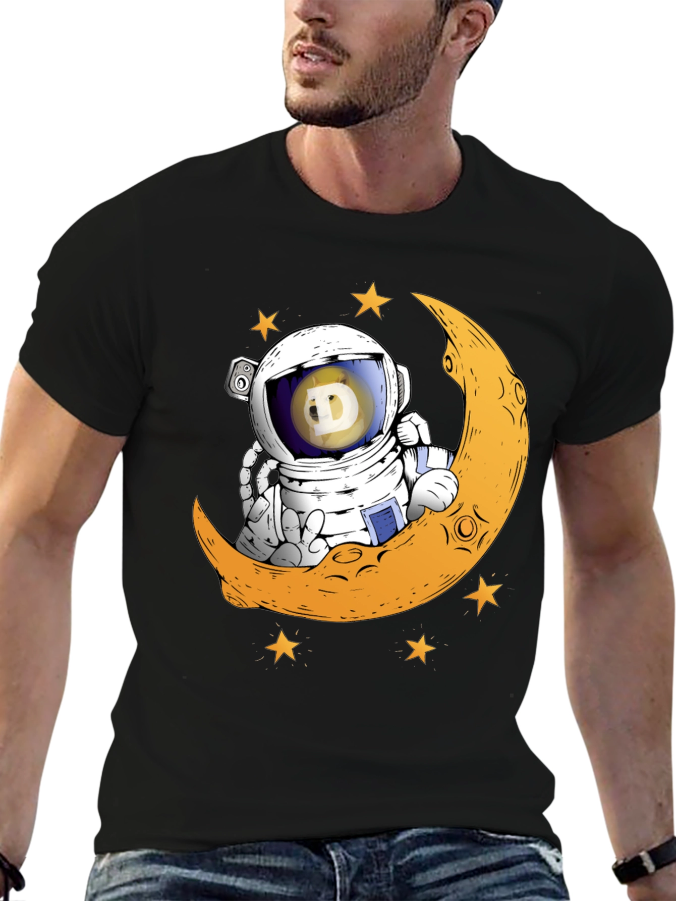 Doge Astronaut Moon T-Shirt - Crypto Space Tee