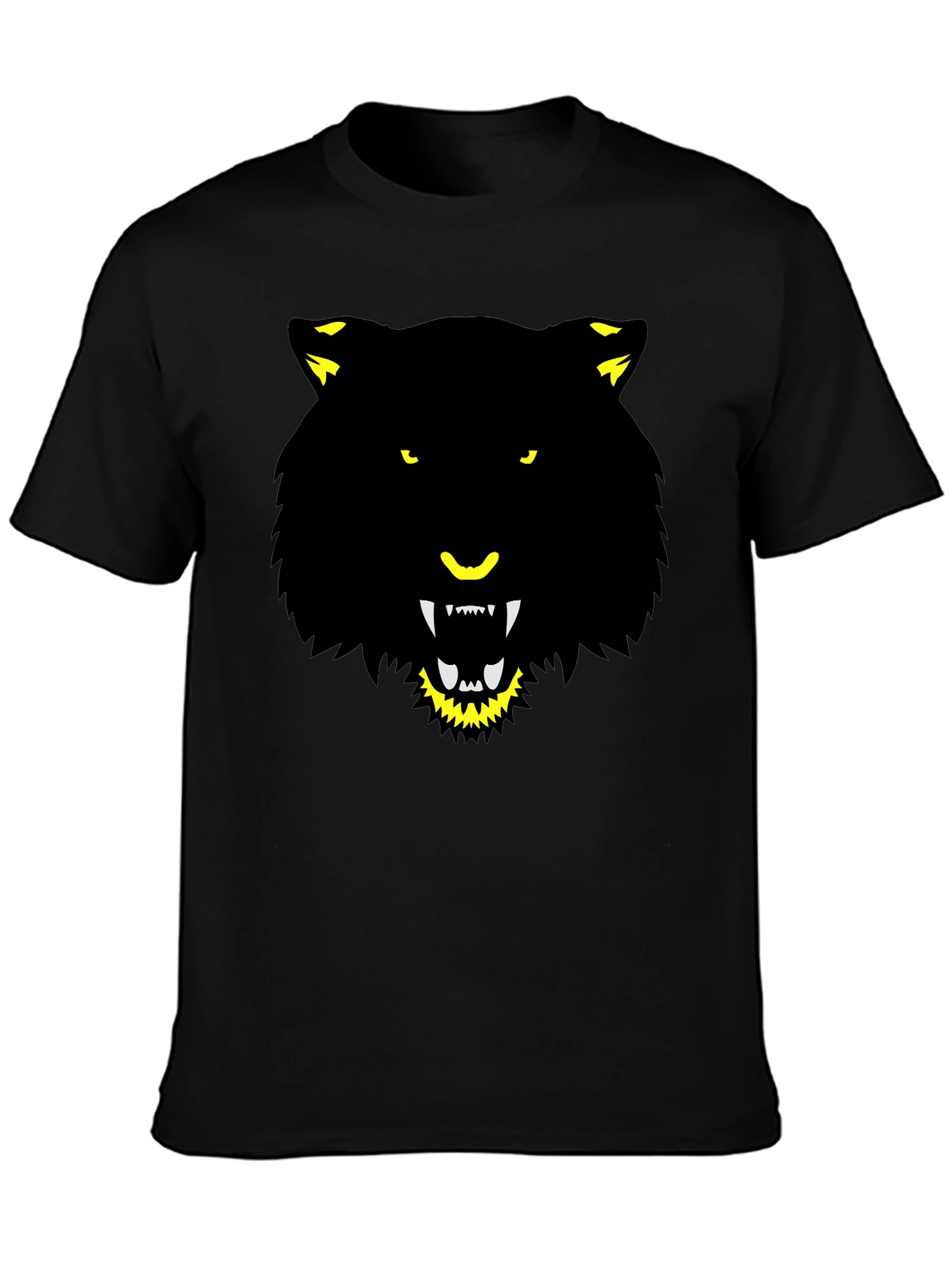 Mens Black Graphic Tee - Fierce Animal Design