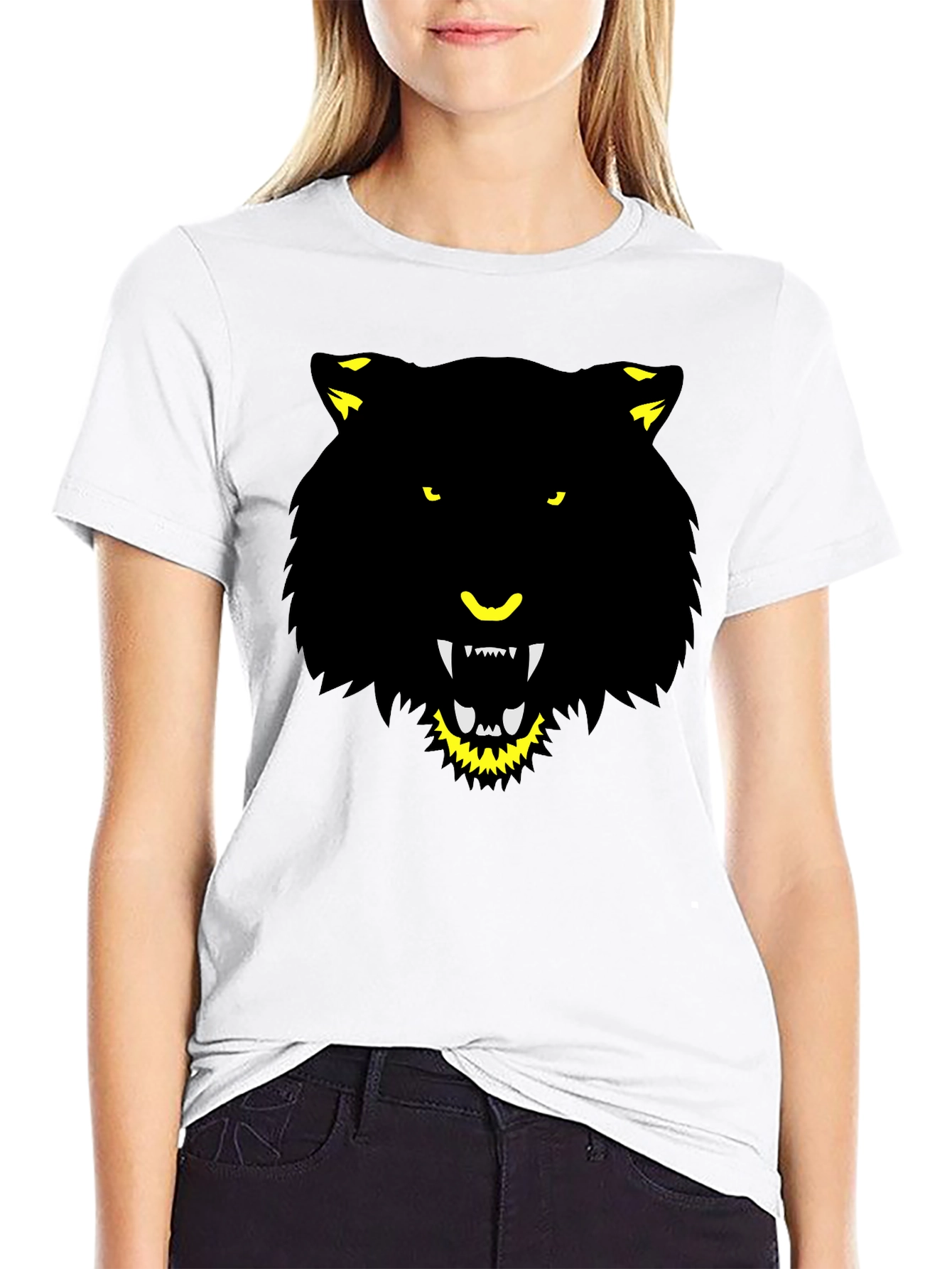 Mens Black Graphic Tee - Fierce Animal Design