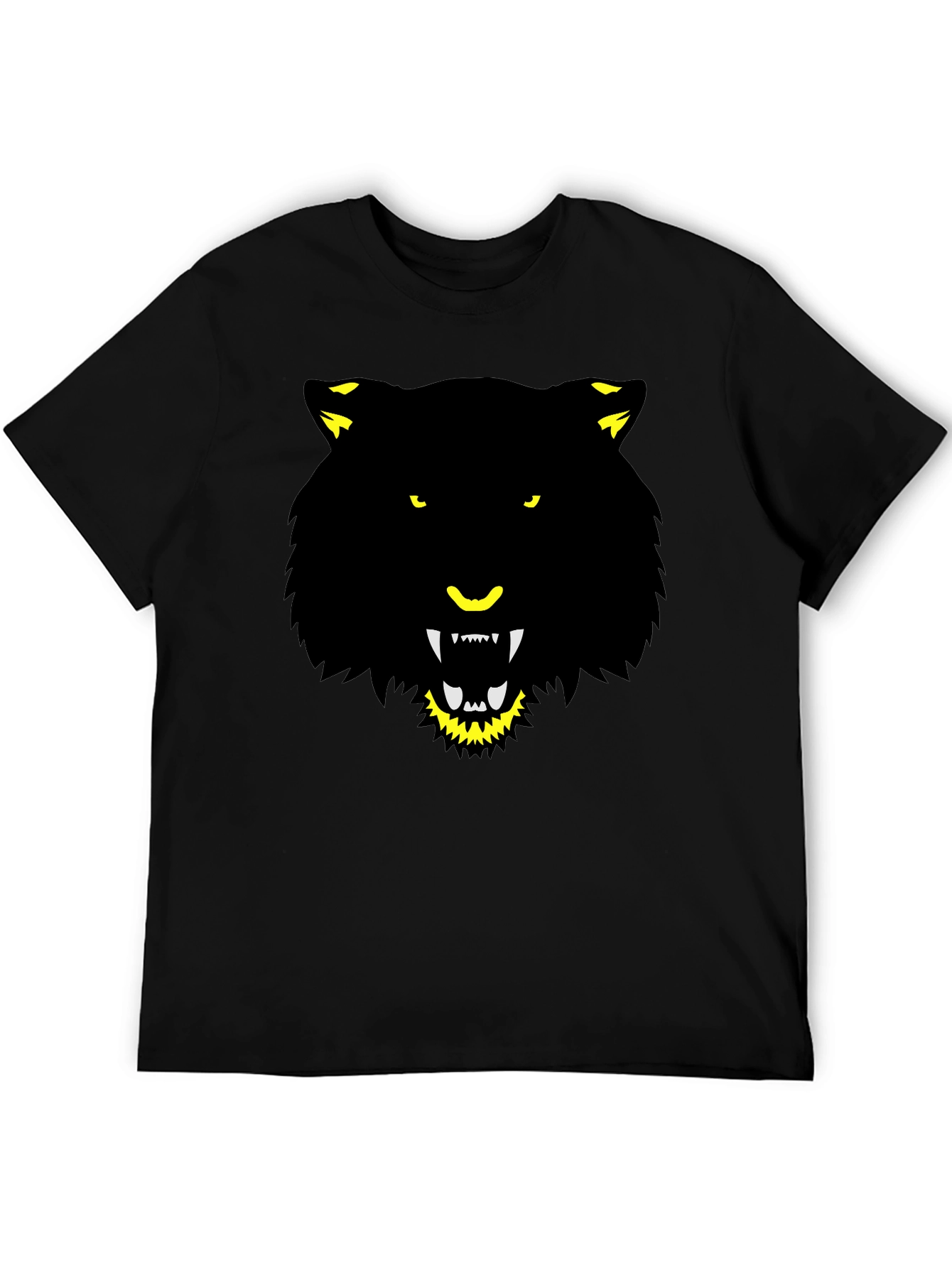 Mens Black Graphic Tee - Fierce Animal Design
