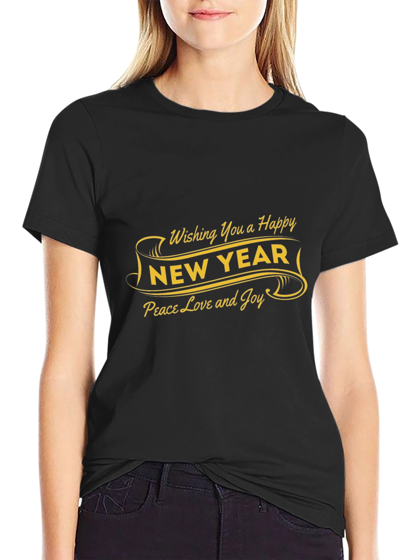 Happy New Year Graphic Tee - Peace Love Joy