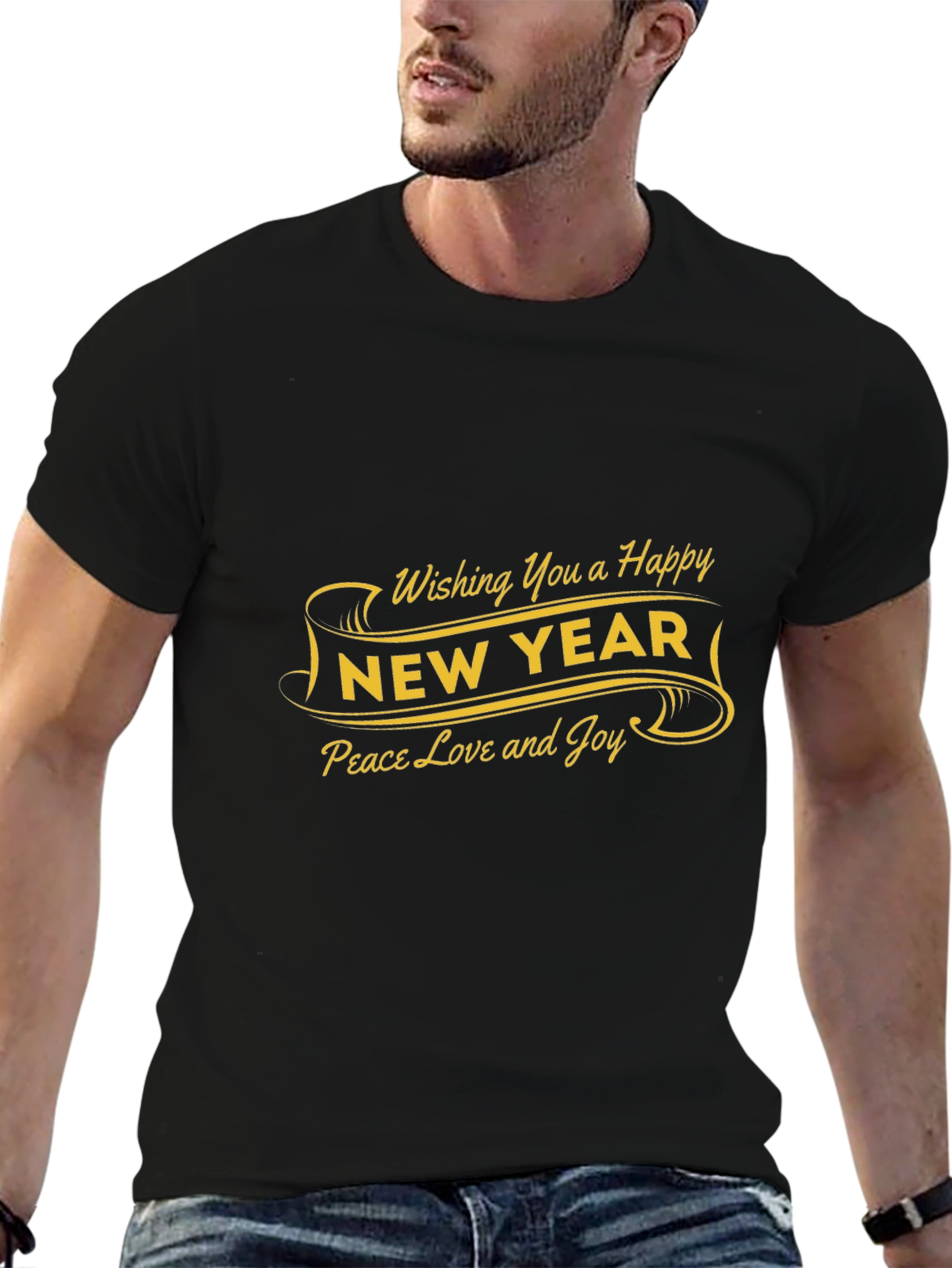 Happy New Year Graphic Tee - Peace Love Joy