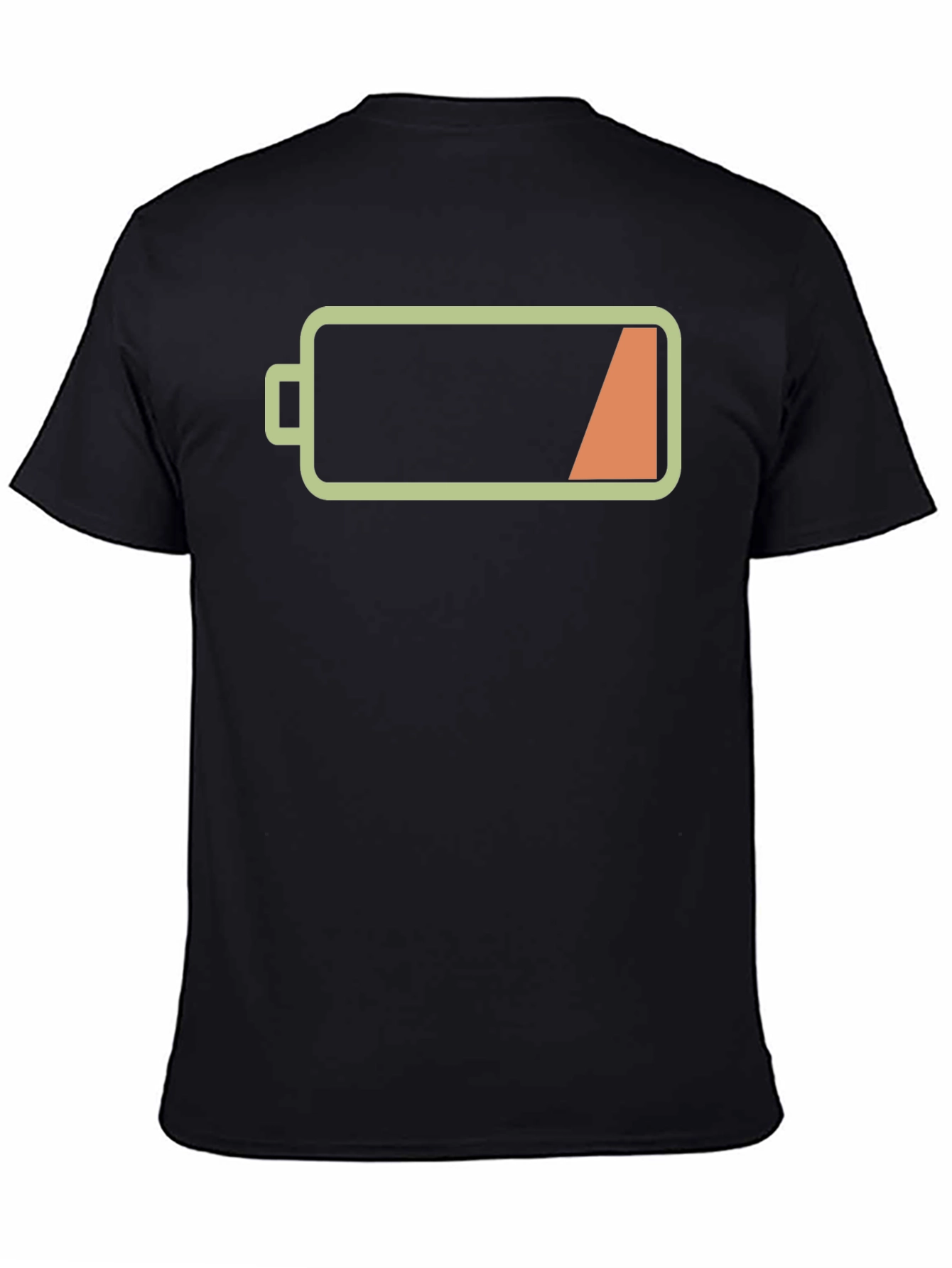 Low Battery Graphic Mens Black T-Shirt