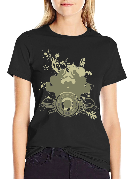 Abstract Graphic Print Black T-Shirt