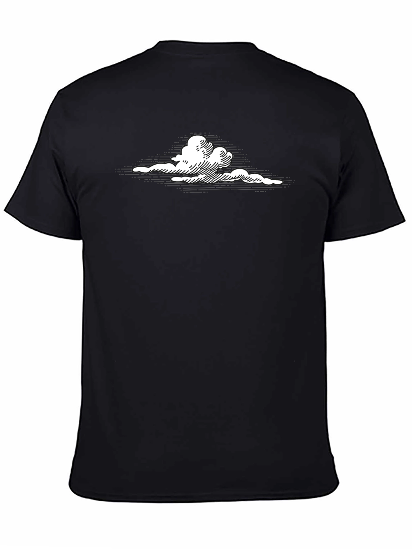 Cloud Graphic Black T-Shirt - Modern Casual Wear