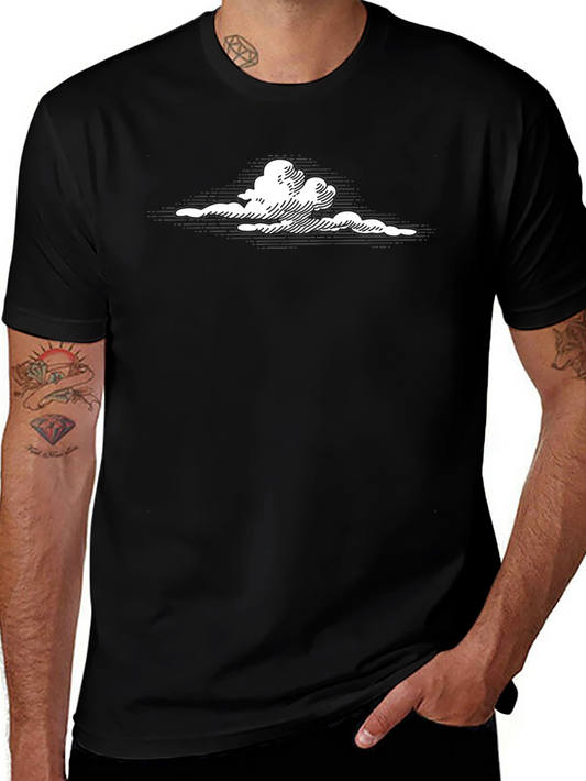 Cloud Graphic Black T-Shirt - Modern Casual Wear